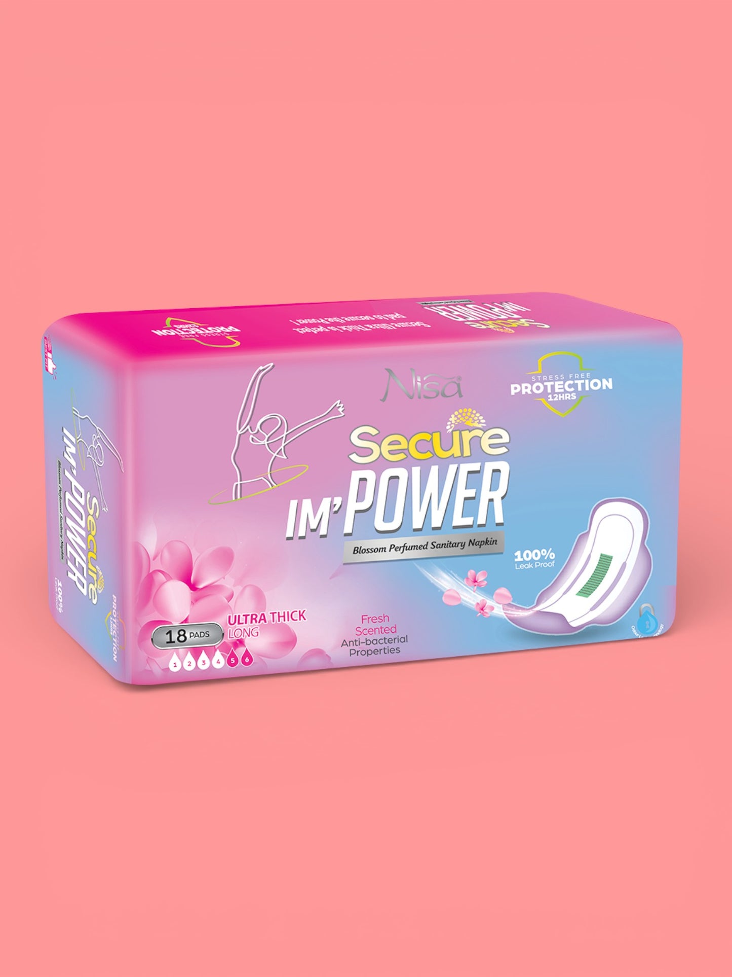 Long Ultra Thick Secure Pads 18 Pcs
