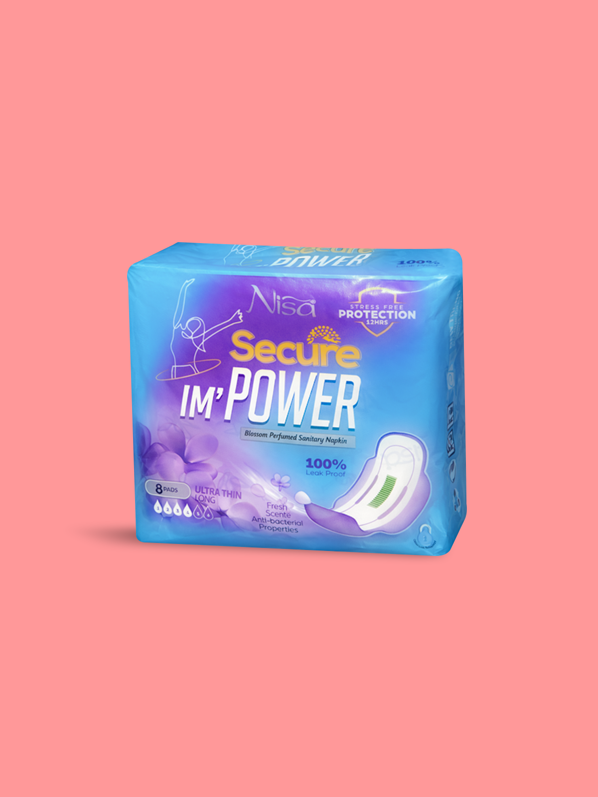 Long Ultra Thin Secure Pads 8 Pcs